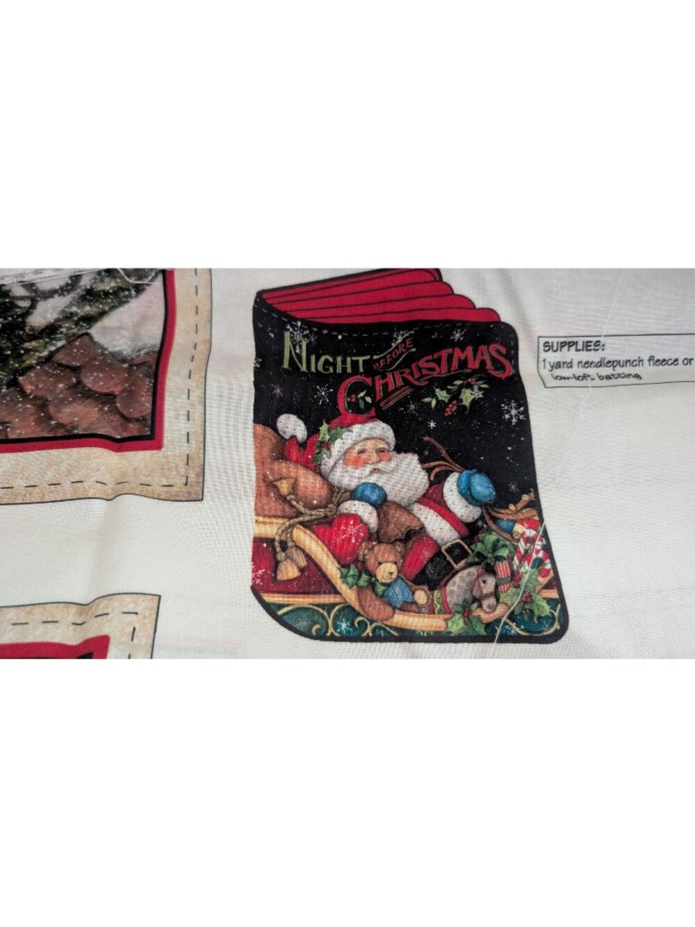 Night Before Christmas Fabric Panel Quilt Book Susan Winget 36"x44" Cotton